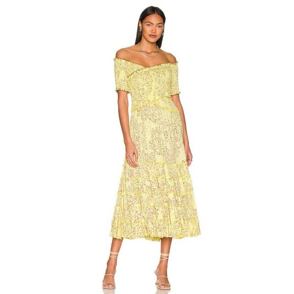 POUPETTE ST BARTH Soledad Maxi Dress in Yellow Biot - Picture 1 of 5